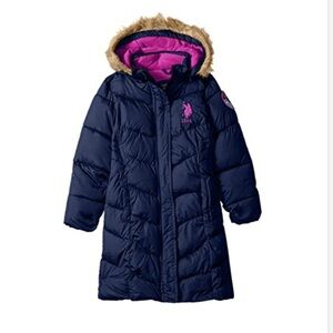 53.U.S.Polo Assn. Girls Polar Fleece Lining Puffer Jacket